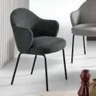 2 Fabric Chairs with Spring Seat and Metal Frame - Alighieri Viadurini