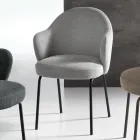 2 Fabric Chairs with Spring Seat and Metal Frame - Alighieri Viadurini