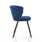 2 Chairs in Blue Velvet Effect Microfiber Fabric - Everest Viadurini