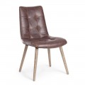 2 Modern Industrial Style Chairs Covered in Leatherette Homemotion - Riella