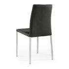 2 Chairs Made of Black Fabric and Silver Steel Legs Made in Italy - Cadente Viadurini