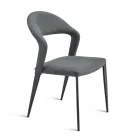 2 Chairs Upholstered in Colored Faux Leather and Painted Metal Base - Boccaccio Viadurini