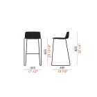 2 High Stools in Metal and Polypropylene Made in Italy - Chrissie Viadurini