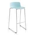 2 High Bar Stools in Metal and Polypropylene Made in Italy - Chrissie