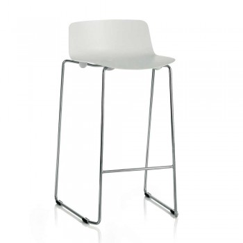 2 High Stools in Metal and Polypropylene Made in Italy - Chrissie