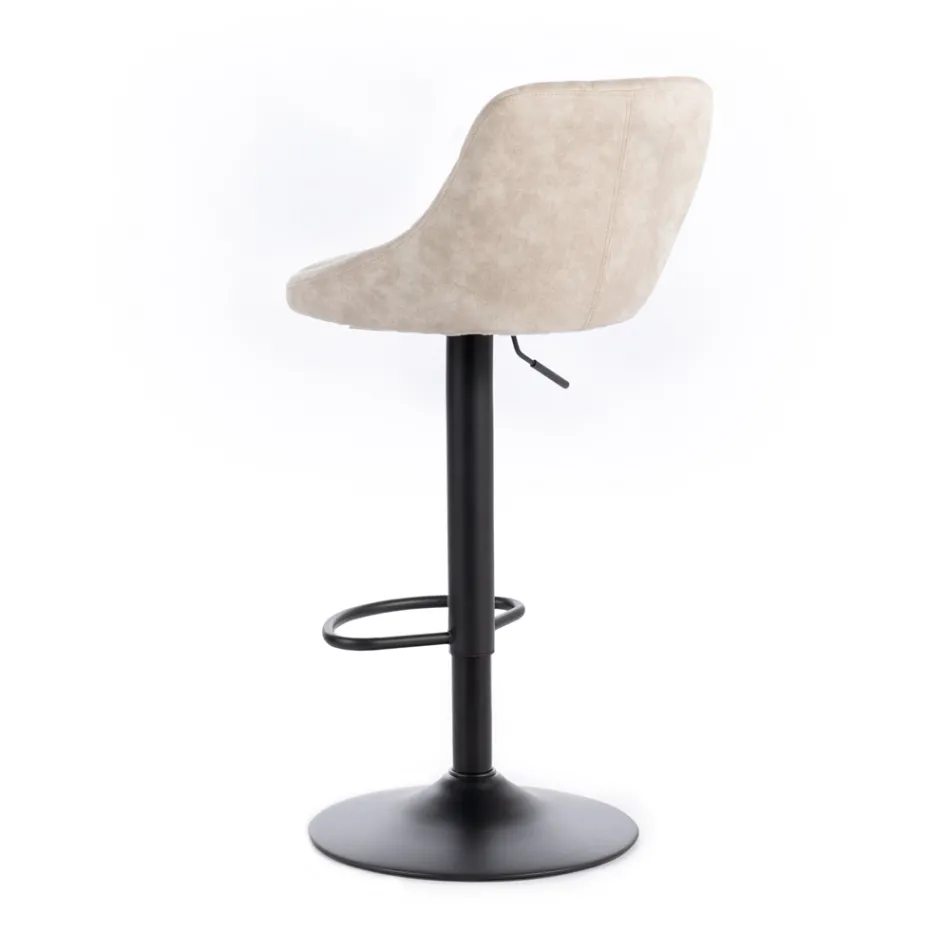 2 Stools with Gas Lift, Microfibre Seat and Metal Structure - Abbey Viadurini