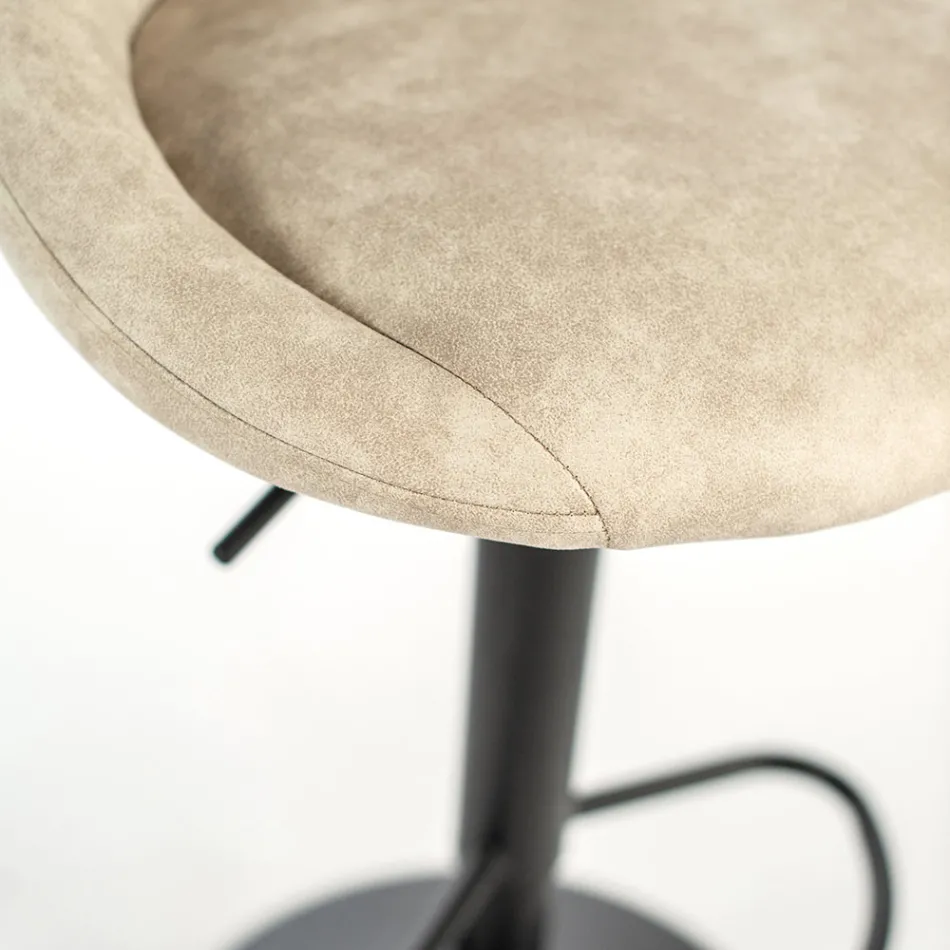 2 Stools with Gas Lift, Microfibre Seat and Metal Structure - Abbey Viadurini