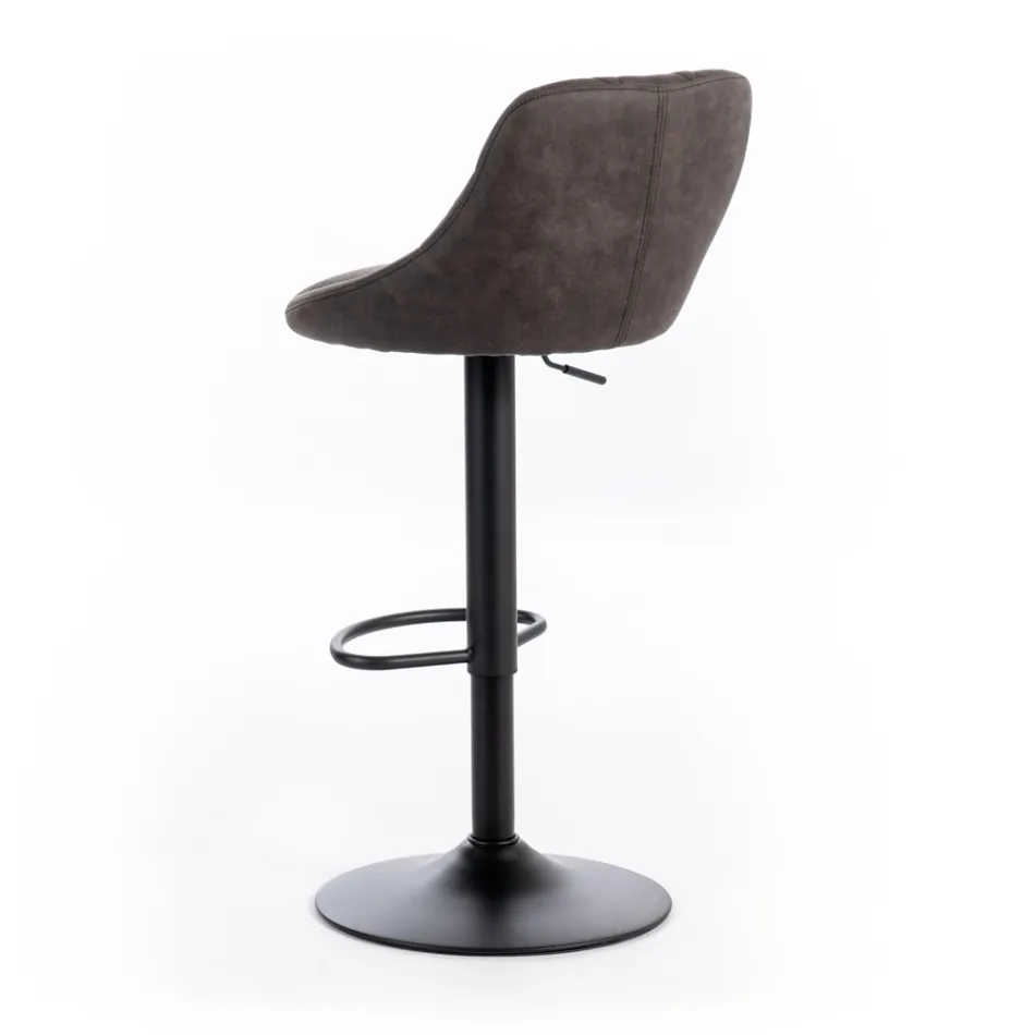 2 Stools with Gas Lift, Microfibre Seat and Metal Structure - Abbey Viadurini