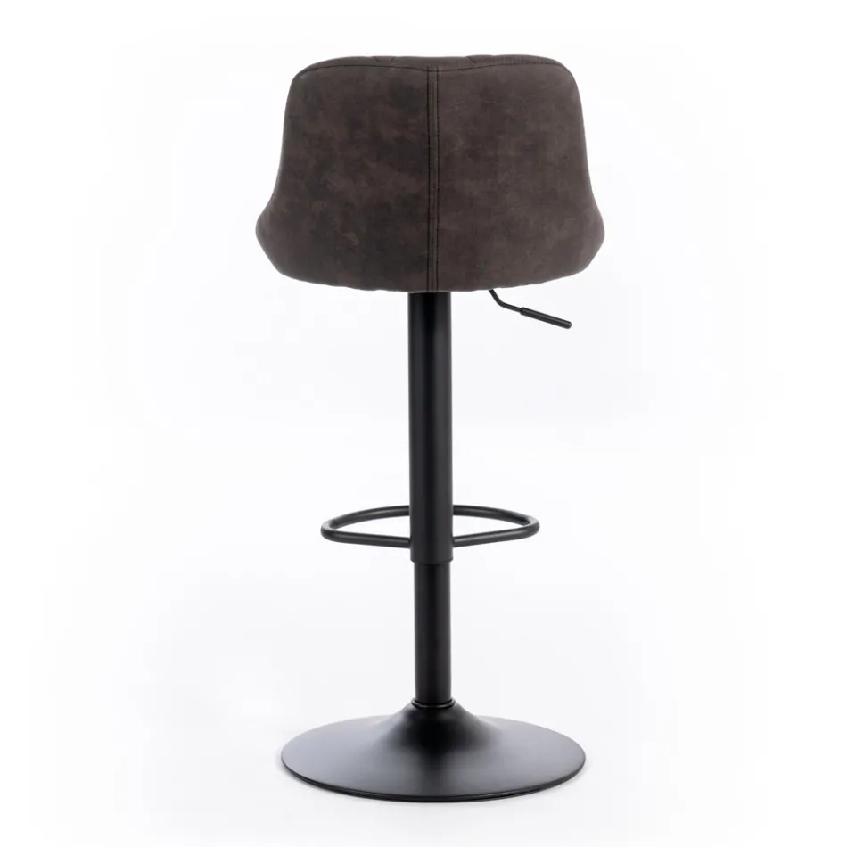 2 Stools with Gas Lift, Microfibre Seat and Metal Structure - Abbey Viadurini