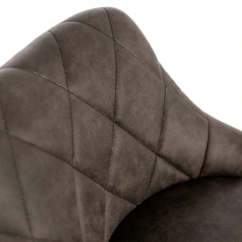 2 Stools with Gas Lift, Microfibre Seat and Metal Structure - Abbey Viadurini