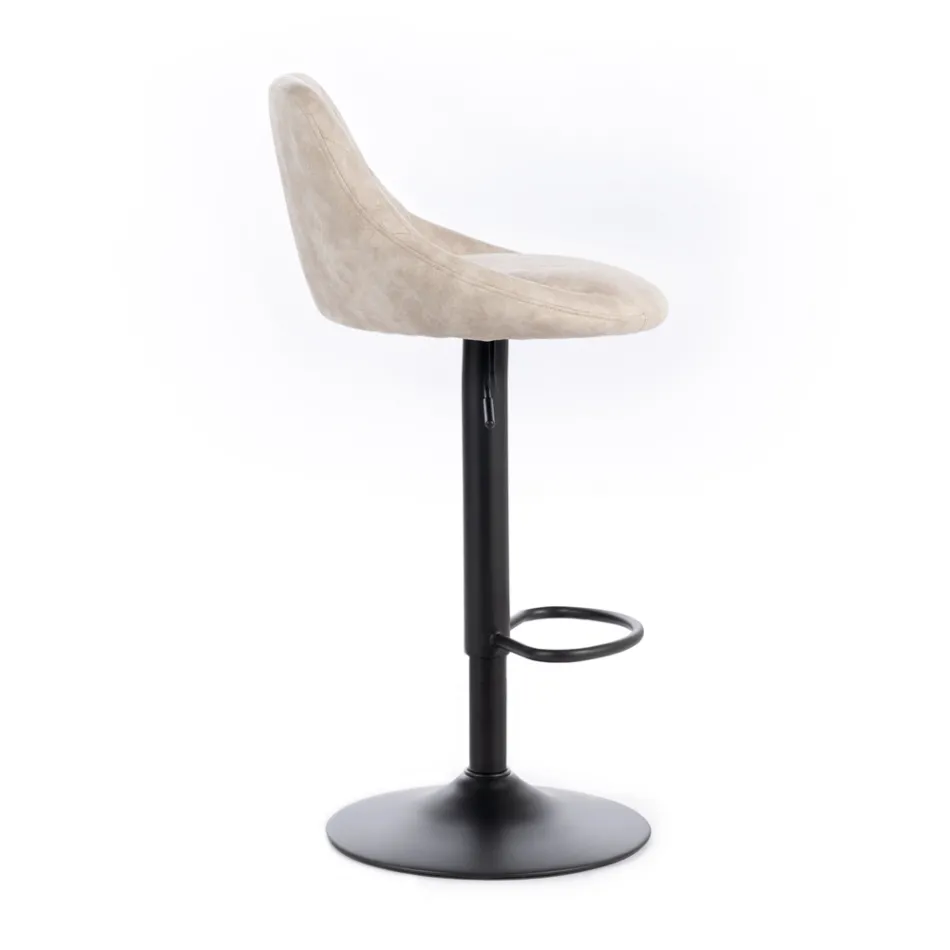 2 Stools with Gas Lift, Microfibre Seat and Metal Structure - Abbey Viadurini