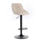 2 Stools with Gas Lift, Microfibre Seat and Metal Structure - Abbey Viadurini
