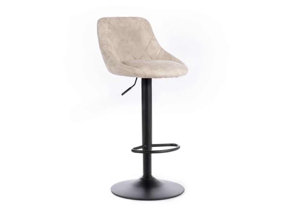 2 Stools with Gas Lift, Microfibre Seat and Metal Structure - Abbey Viadurini