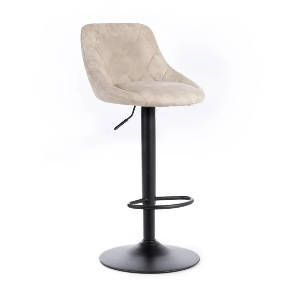 2 Stools with Gas Lift, Microfibre Seat and Metal Structure - Abbey Viadurini
