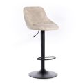 2 Stools with Gas Lift, Microfibre Seat and Metal Structure - Abbey