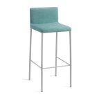 2 Stools with Low Back in Sky Fabric Made in Italy - Delfino Viadurini