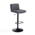 2 Bar Stools in Fabric and Steel - Polonio