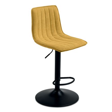 2 Living Room Stools with Upholstered Fabric Seats in Different Colors - Impeto Viadurini