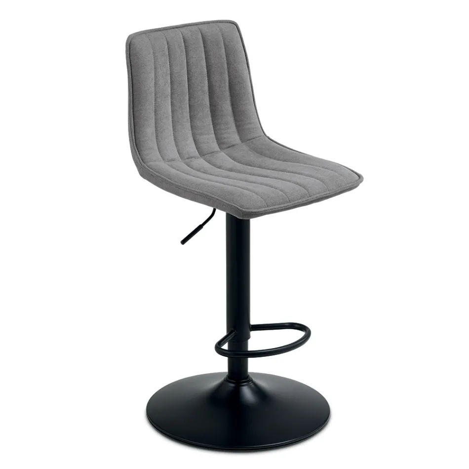 2 Living Room Stools with Upholstered Fabric Seats in Different Colors - Impeto Viadurini