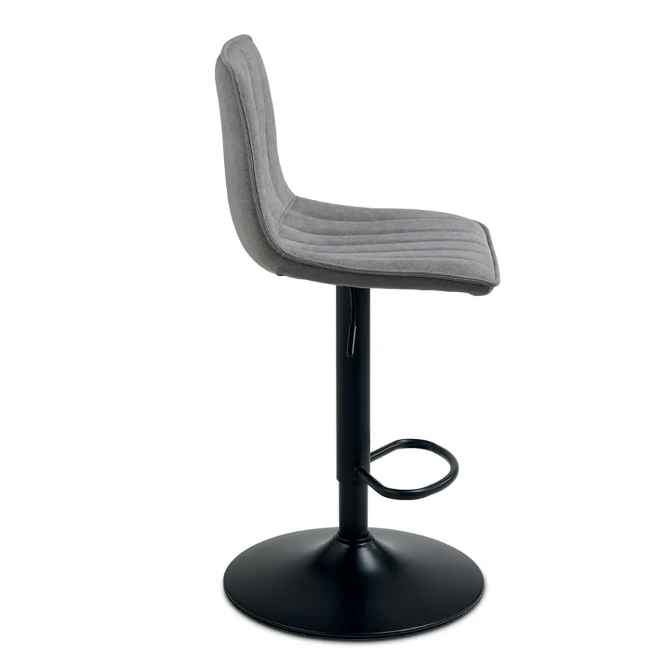 2 Living Room Stools with Upholstered Fabric Seats in Different Colors - Impeto Viadurini