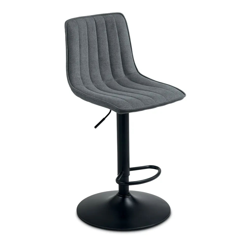 2 Living Room Stools with Upholstered Fabric Seats in Different Colors - Impeto Viadurini