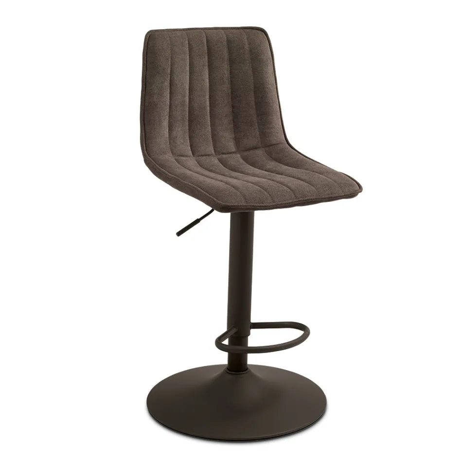 2 Living Room Stools with Upholstered Fabric Seats in Different Colors - Impeto Viadurini