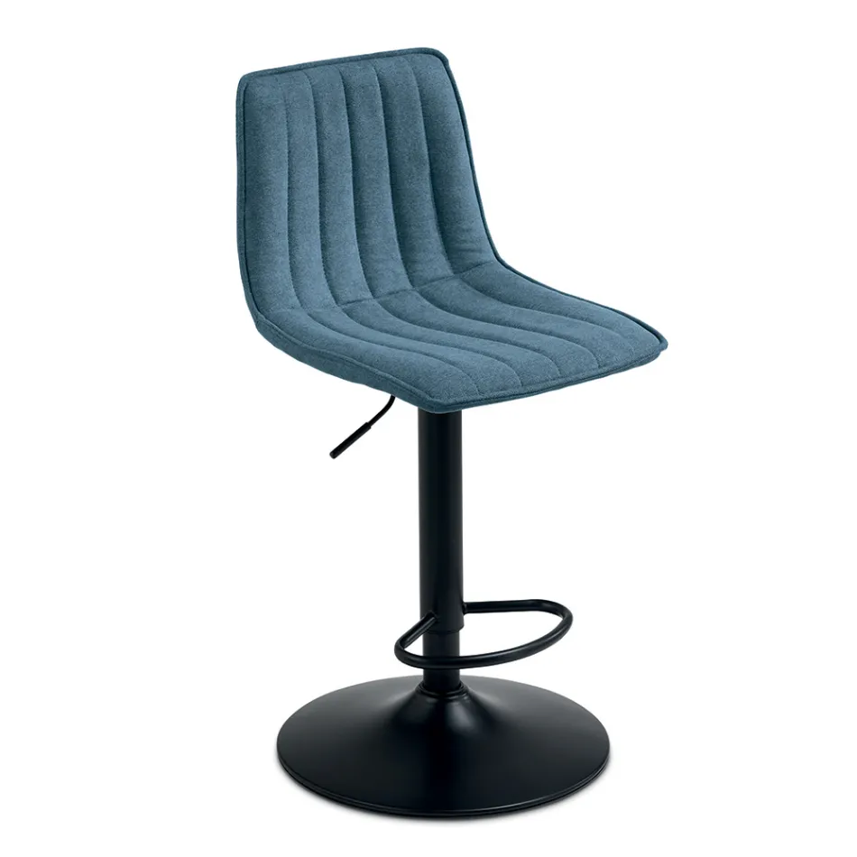 2 Living Room Stools with Upholstered Fabric Seats in Different Colors - Impeto Viadurini