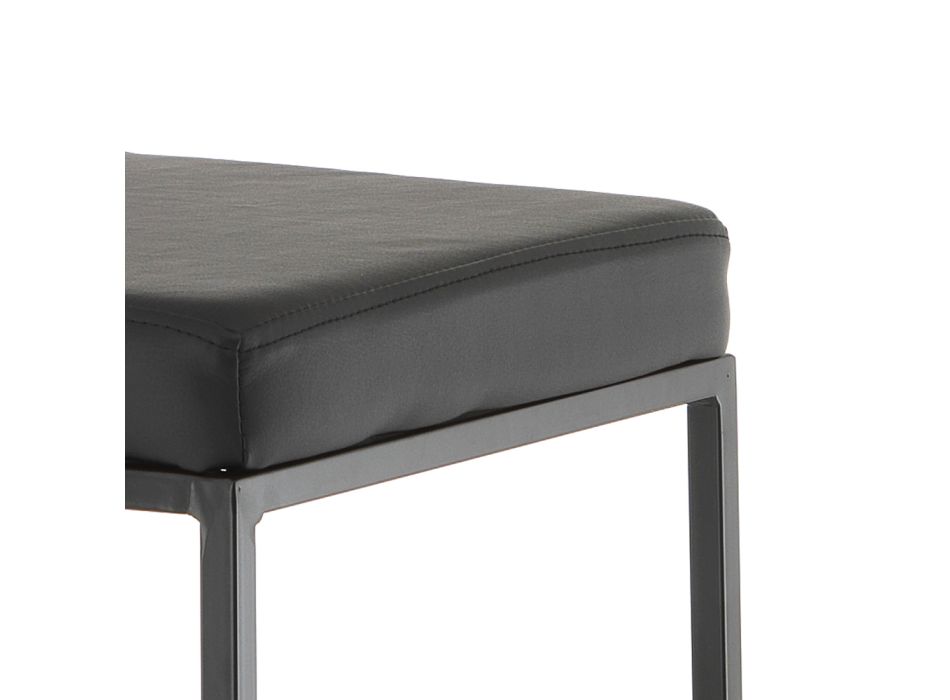 2 Living Room Stools with Synthetic Leather Seat - Afnio Viadurini
