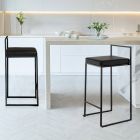 2 Living Room Stools with Synthetic Leather Seat - Afnio Viadurini
