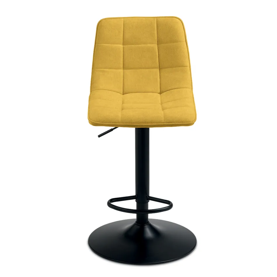 2 Living Room Stools with Fabric Seat in Different Colors - Corrente Viadurini