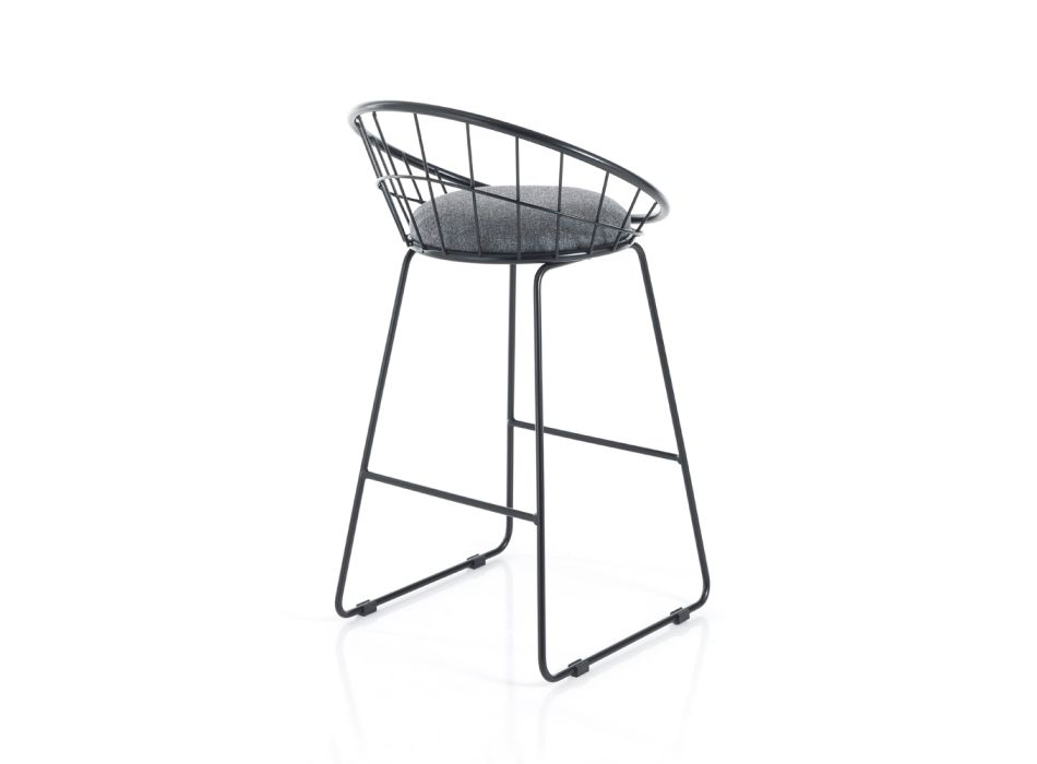2 Padded Stools and Steel Structure in Different Finishes - Torio Viadurini