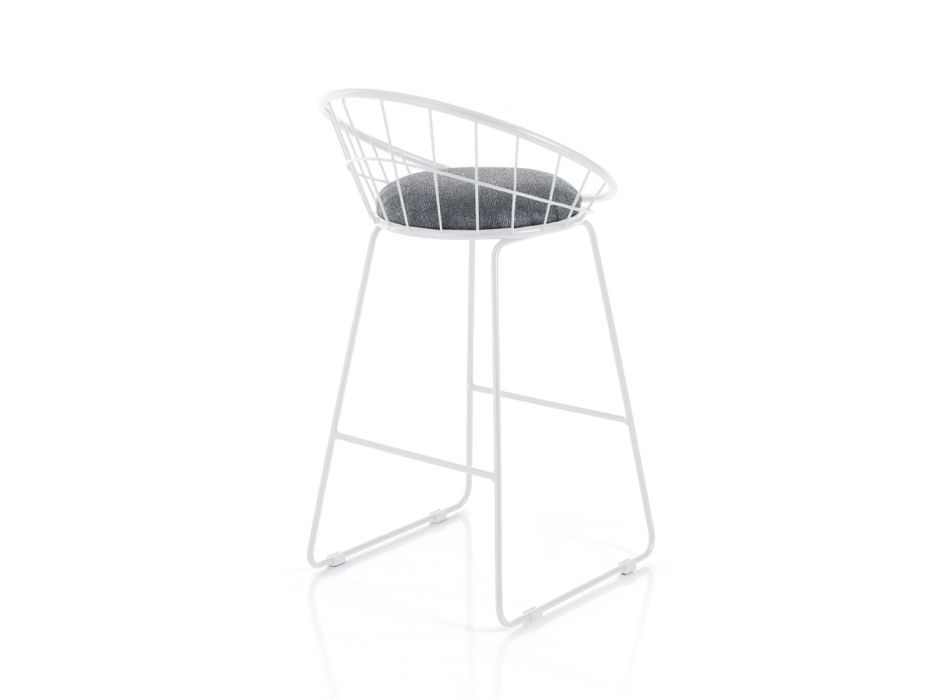 2 Padded Stools and Steel Structure in Different Finishes - Torio Viadurini