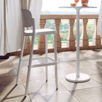 2 Outdoor Stackable Stools in Polypropylene Made in Italy - Calista