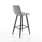 2 Stools in Light Gray Fabric and Metal - Copper Viadurini
