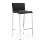 2 Stools in Black Fabric and Silver Steel Legs Made in Italy - Cadente Viadurini