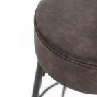 2 Stools Made with Microfiber Fabric Seat and Metal Structure - Ronik Viadurini
