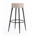 2 Stools Made with Microfibre Fabric Seat and Metal Structure - Ronik