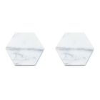 2 Hexagonal Coasters in White, Black or Green Marble Made in Italy - Paulo Viadurini