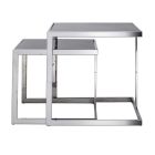 2 modern design coffee tables in steel with Bubbi glass top Viadurini