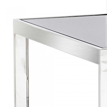 2 modern design coffee tables in steel with Bubbi glass top