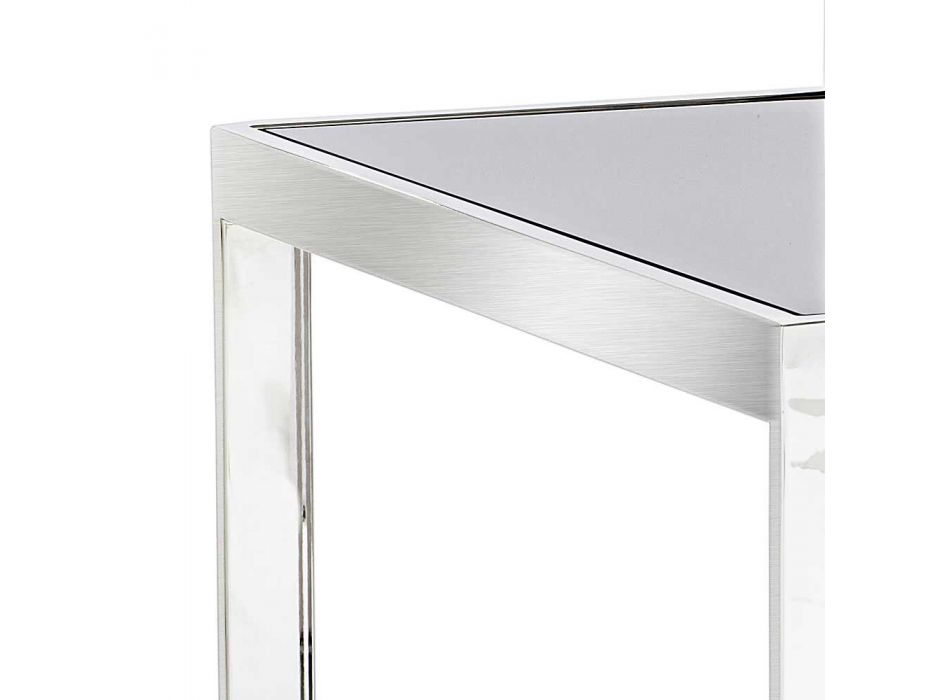 2 modern design coffee tables in steel with Bubbi glass top