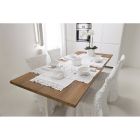 2 Placemats in Pure White Linen with Frame or Lace Made in Italy - Davincino Viadurini