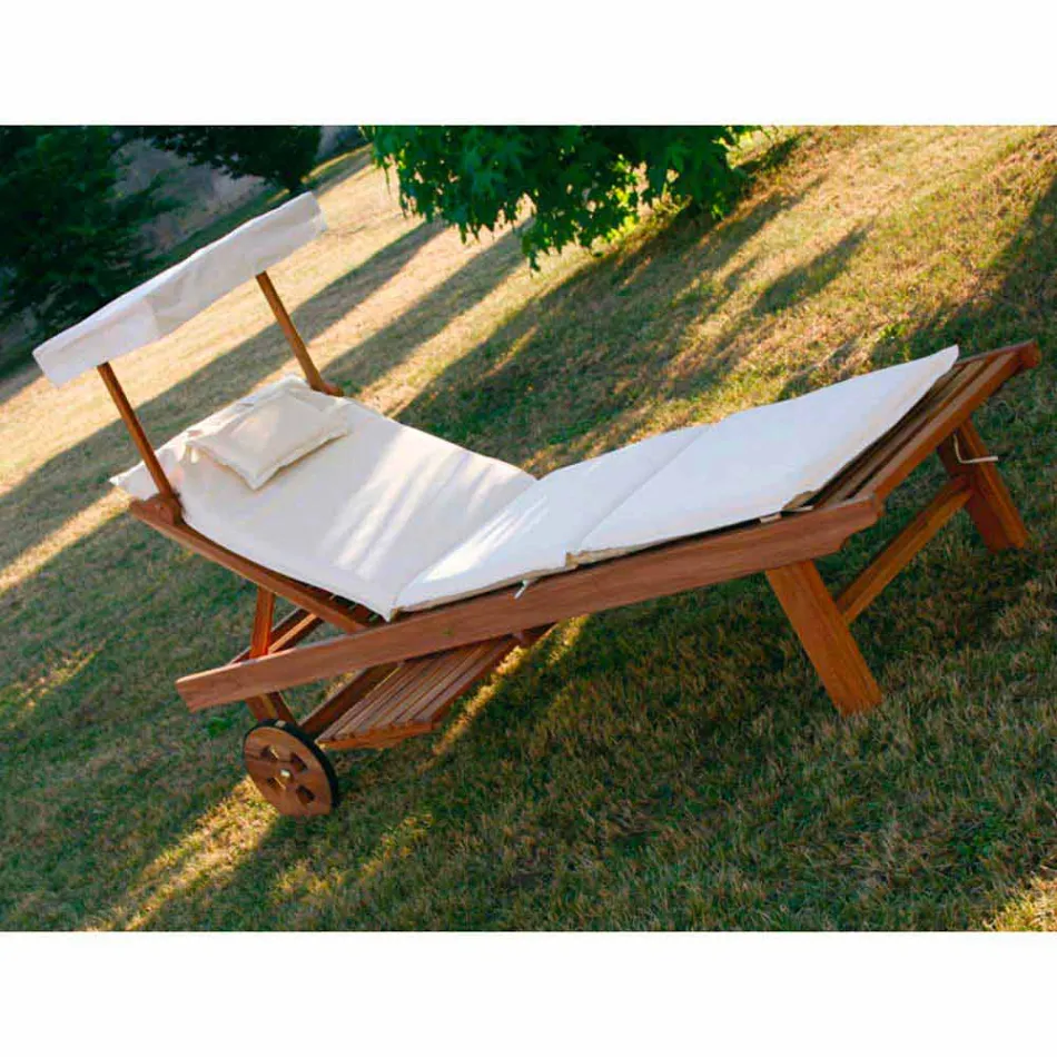 Real Teak Adjustable Sunbed Viadurini