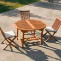 Extendable outdoor table made of teak wood Lipari