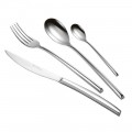 24 Polished Steel Cutlery Elegant Triangular Design Made in Italy - Caplin