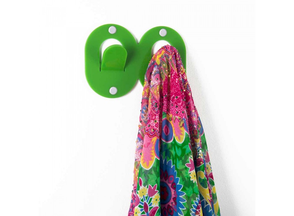 3 Wall Hangers in Colored Plexiglass Double Italian Design with Clip - Freddie