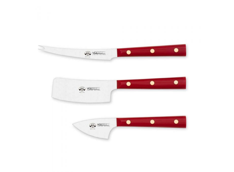 3 Berti Stainless Steel Cheese Knives Exclusive for Viadurini - Asiago