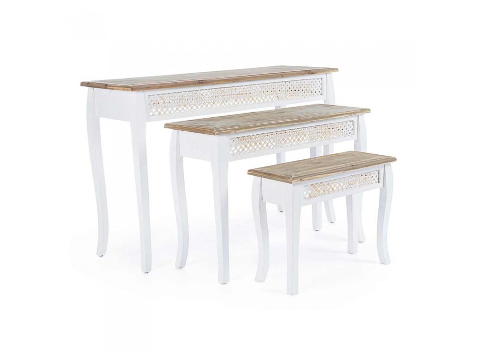 3 Classic Style Design Console in Fir Bamboo Bamboo and Mdf - Camalow
