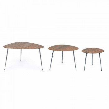 3 Modern Coffee Tables with Homemotion Mango Wood Top - Kalidi