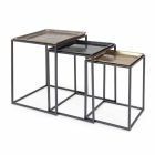 3 Square Coffee Tables in Aluminum and Steel Homemotion - Quinzio Viadurini